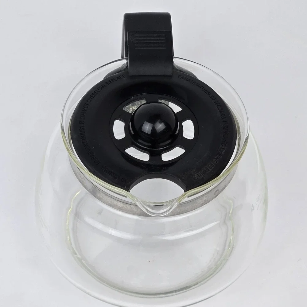 MR COFFEE 4‎ CUP GLASS REPLACEMENT POT CARAFE DECANTER BLACK Lid WITH Handle